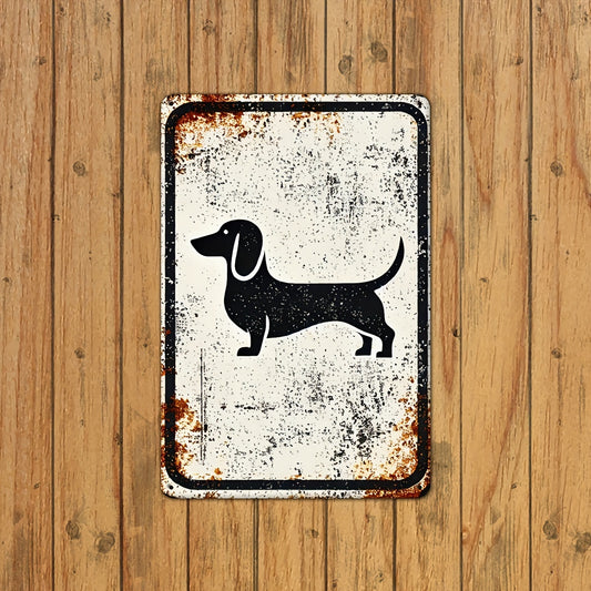 Rustic Dachshund Metal Wall Art, 1pc Iron Foil Engraving Dog Sign/Vintage-Inspired Decorative Plaque