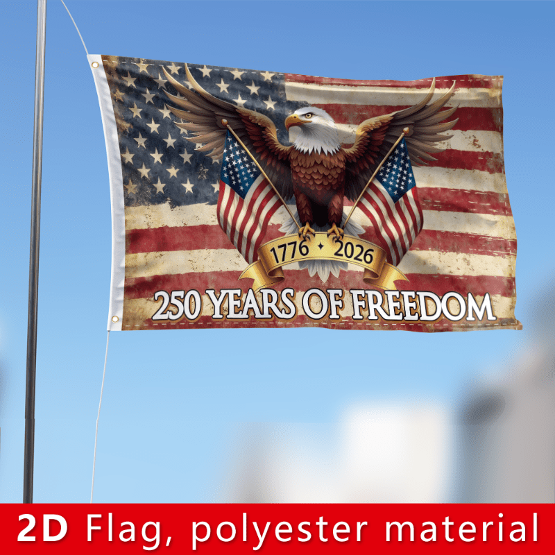 American 250th Anniversary Decorative Background Banner, 150cm/90cm, 59.05in/35.43in, Polyester Flag