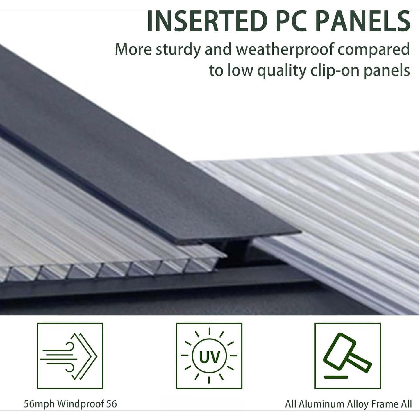 Greenhouses For Planting Flower And Vegetable Outdoors, 8x20FT Polycarbonate Greenhouses