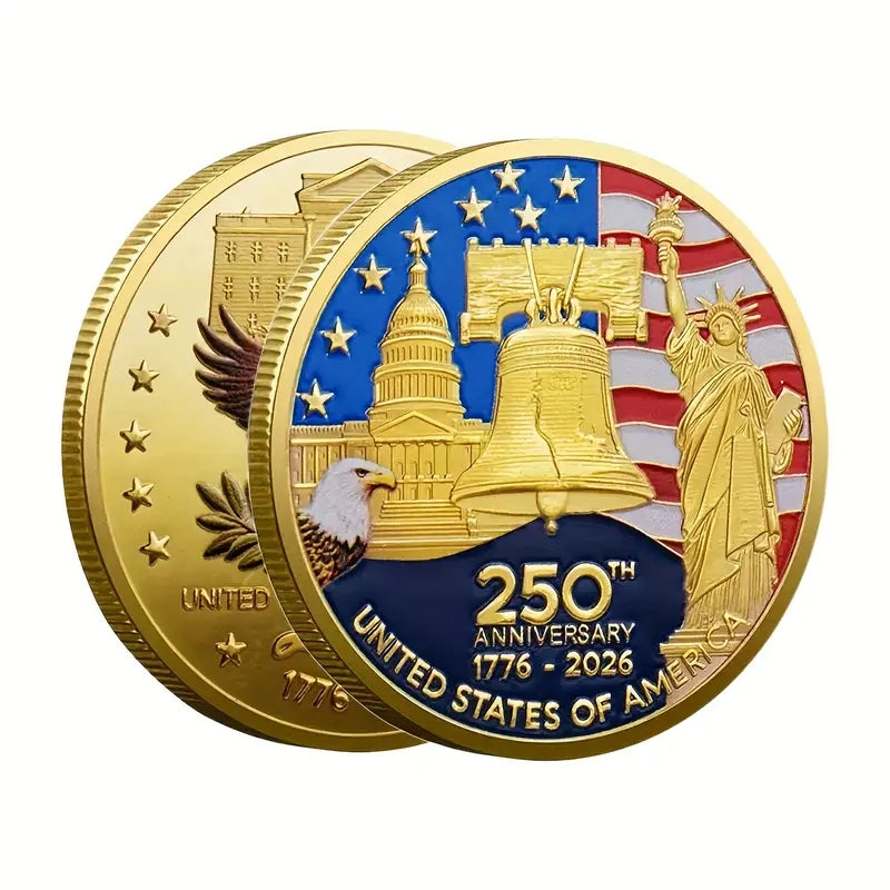 12pcs 2026 U.S. Independence 250th Anniversary Coin Set - 1776-2026 Replica Coins,W/Plastic Case