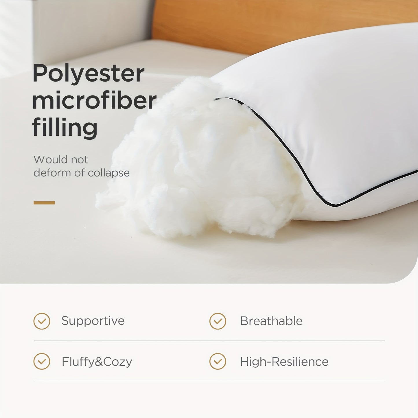 Cooling Bed Pillows For Sleeping, Luxury Hotel Quality 3D Microfiber Filling/Brand= HOOMQING