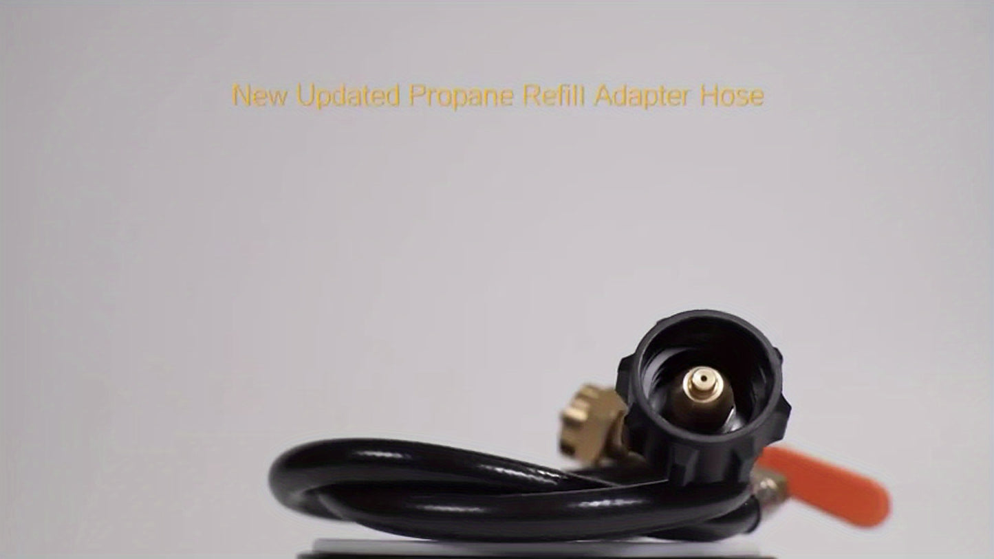 1 Lb Propane Tank Refill Adapter Kit, 3 Ft Hose W/Shutoff Valve, Fill 1 Lb Bottles From 20 Lb Tank