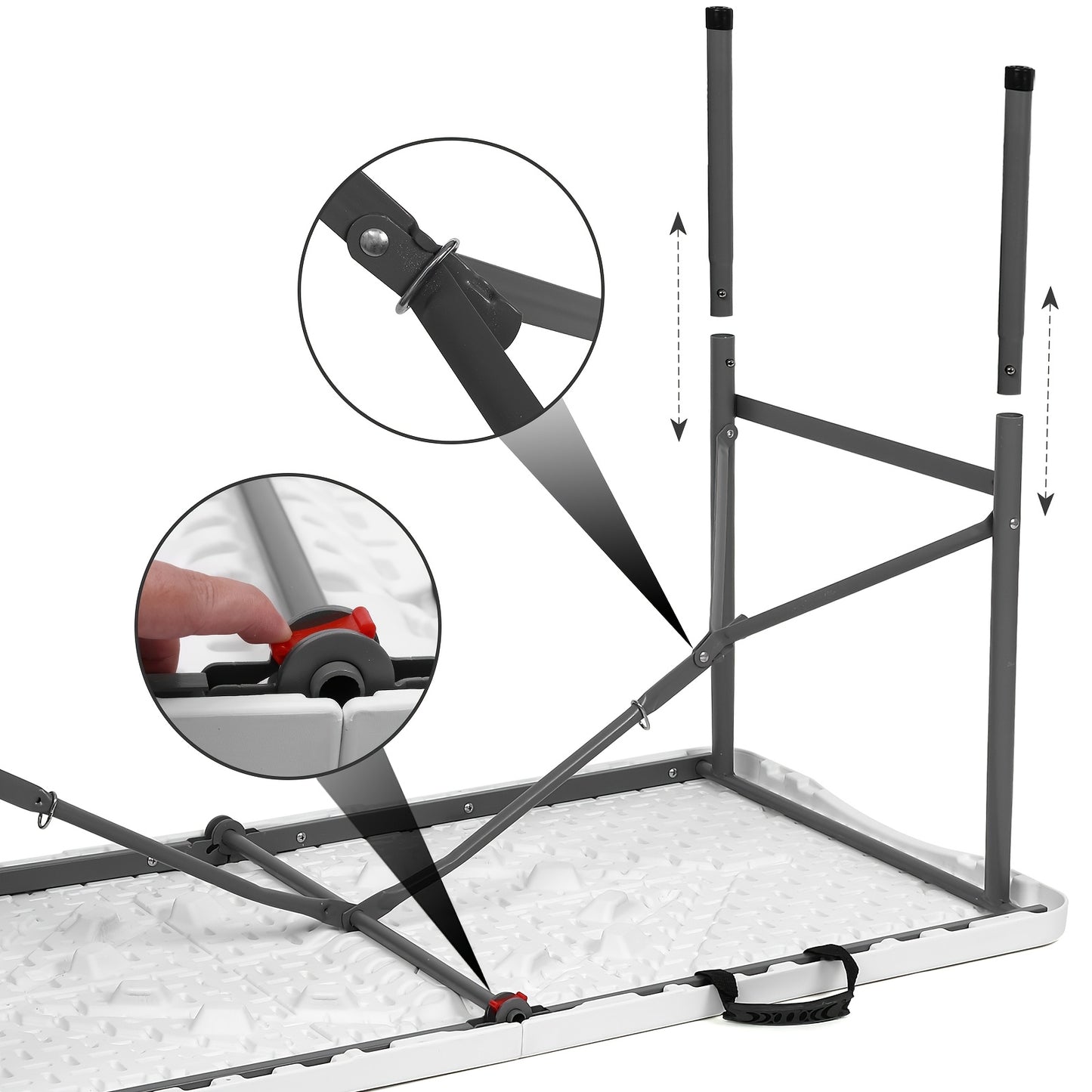 [Portable Folding Table] Portable 4ft/6ft Plastic Folding Table - White Dining Table