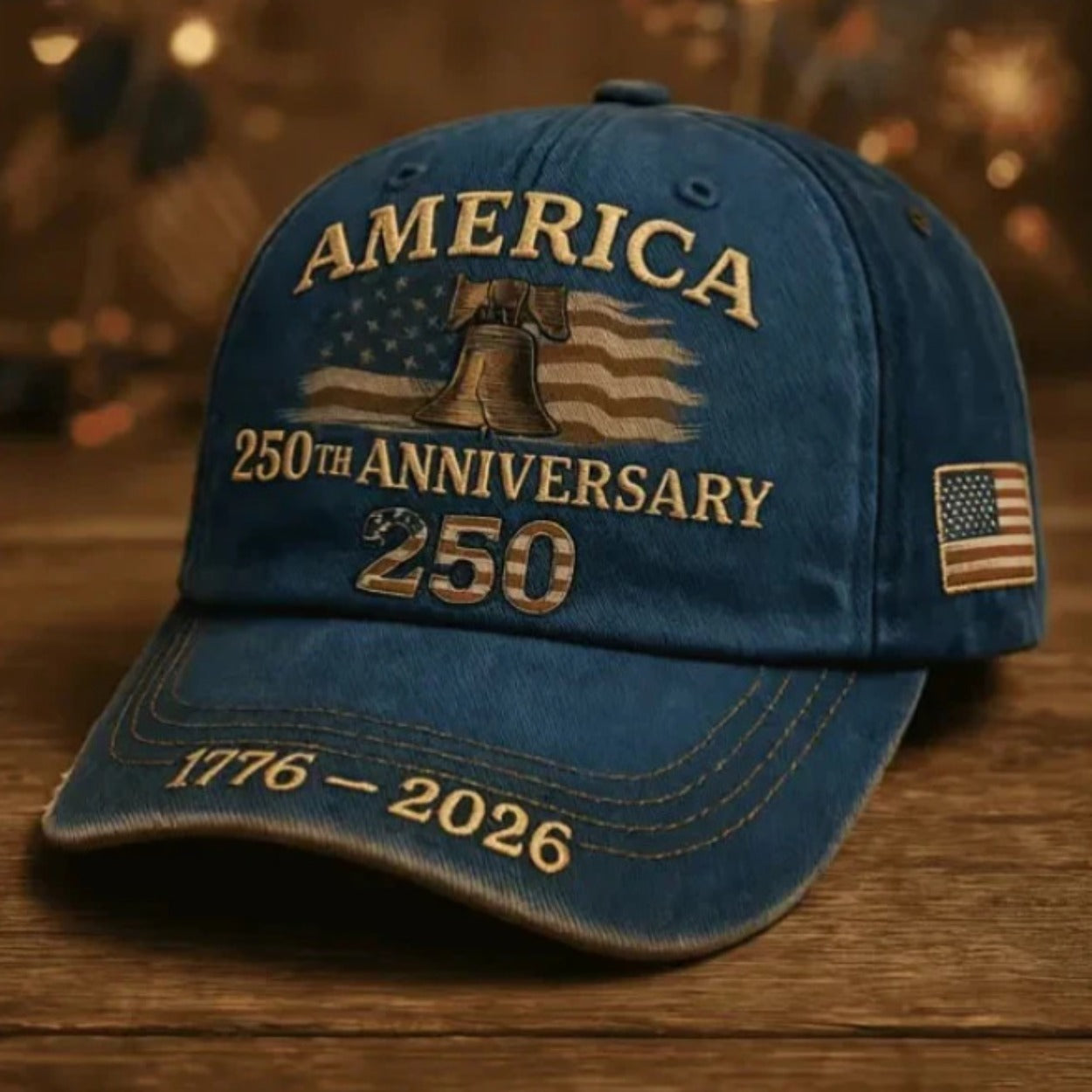 250th Anniversary Patriotic Baseball Cap | USA , Adjustable Retro Embroidered