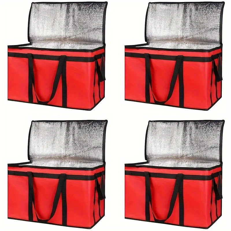 4-Pack Commercial-Grade Insulated Food Delivery Bags XXX-Large Thermal Meal Totes-Hot/Cold Retention