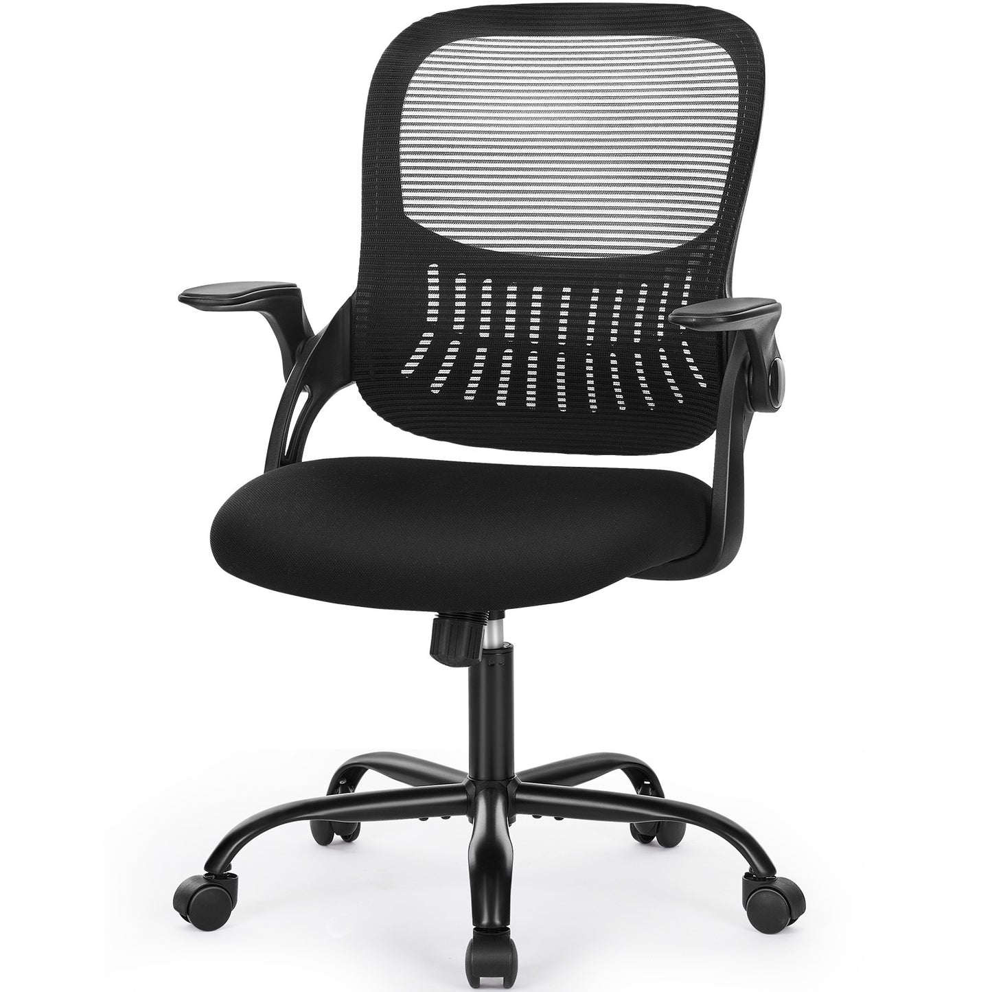 Executive Comfort High-Back Mesh Office Chair - Ergonomic Lumbar Support, Headrest, Flip-up Arms
