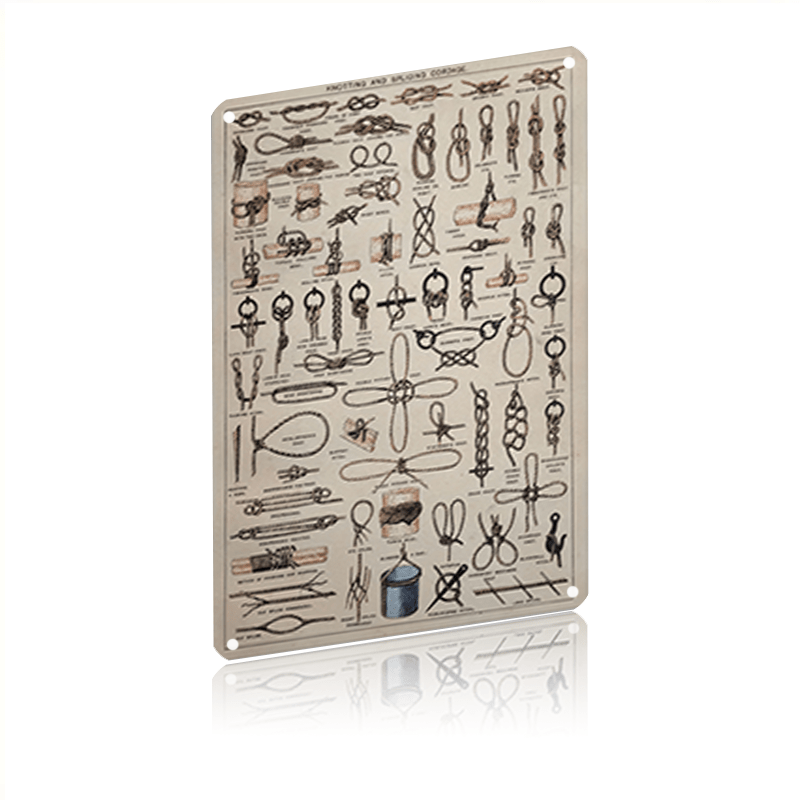 Knotting & Splicing Cordage Art Print- Alphabet Themed, Frameless Aluminum Wall Decor