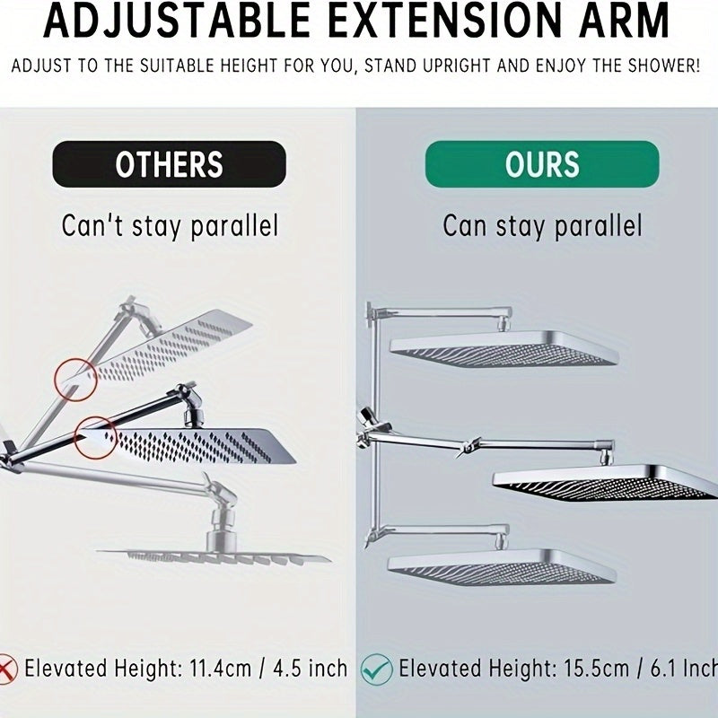 Luxury Modern Shower System Combo: 13" Square Rainfall & 4-Mode Handheld, Polished Copper Finish