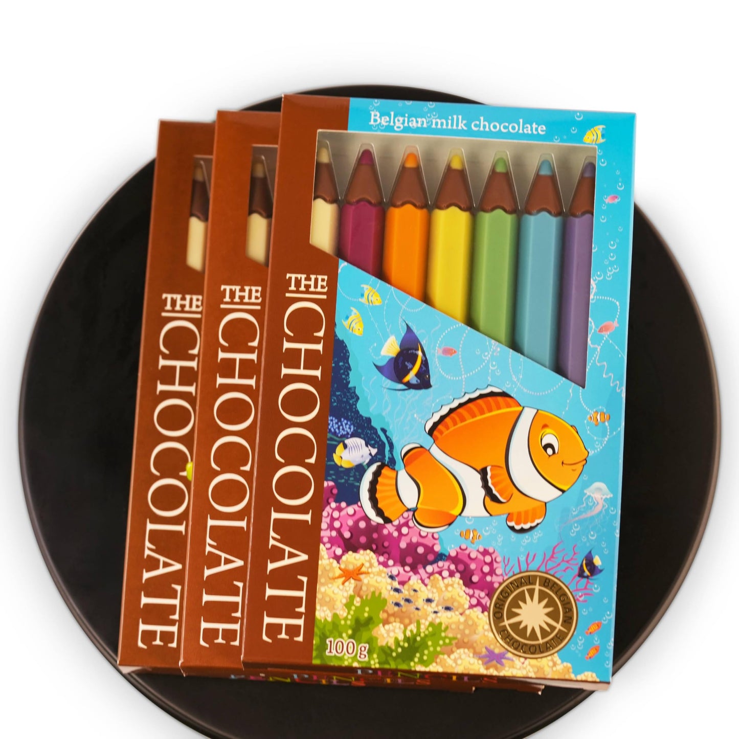 Andy Anand Chocolate Crayon Boxes - 21 Milk Chocolate Pencils Imported from Europe