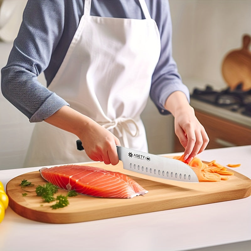 ASETY Knife Set, 15pcs Kitchen Knife Set with Built-in Knife Sharpener Block, German Stainless Steel