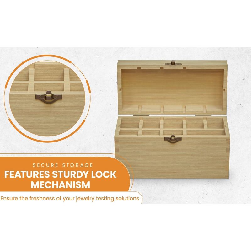 Gold Silver Sterling Jewelry Acid Testing Kit Tester Test Scrap with Bamboo Box