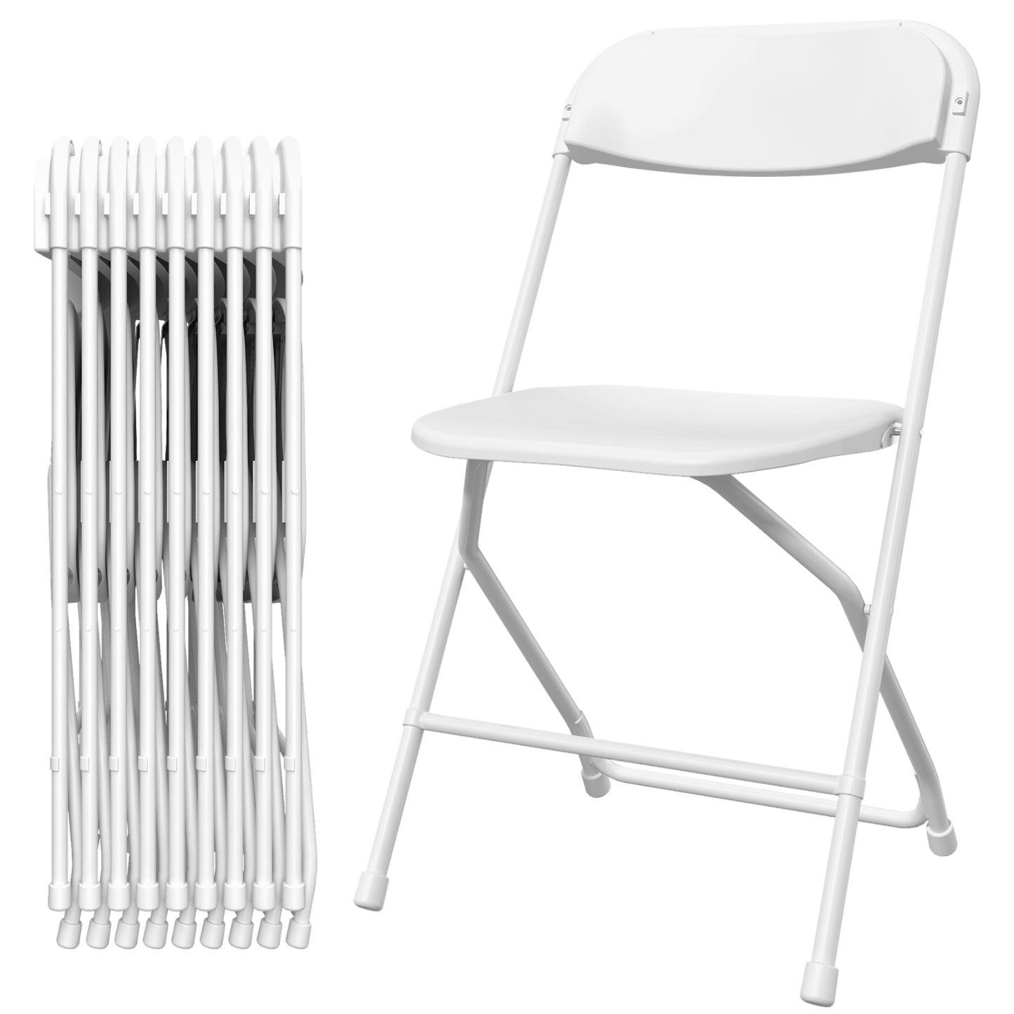 10-pack White Folding Chairs, Plastic Folding Chairs, Durable Indoor & Outdoor Wedding Party