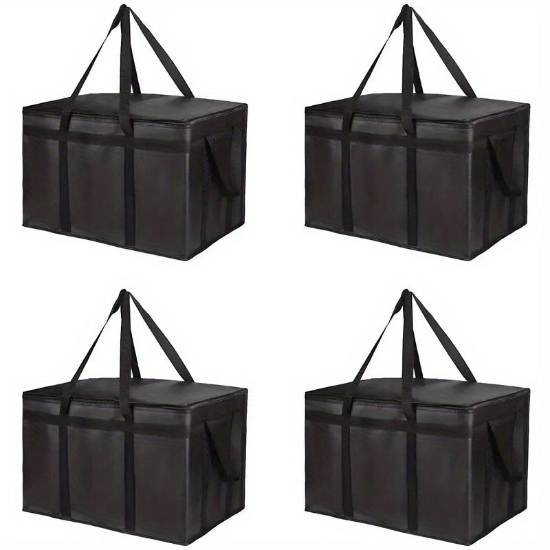 4-Pack Commercial-Grade Insulated Food Delivery Bags XXX-Large Thermal Meal Totes-Hot/Cold Retention