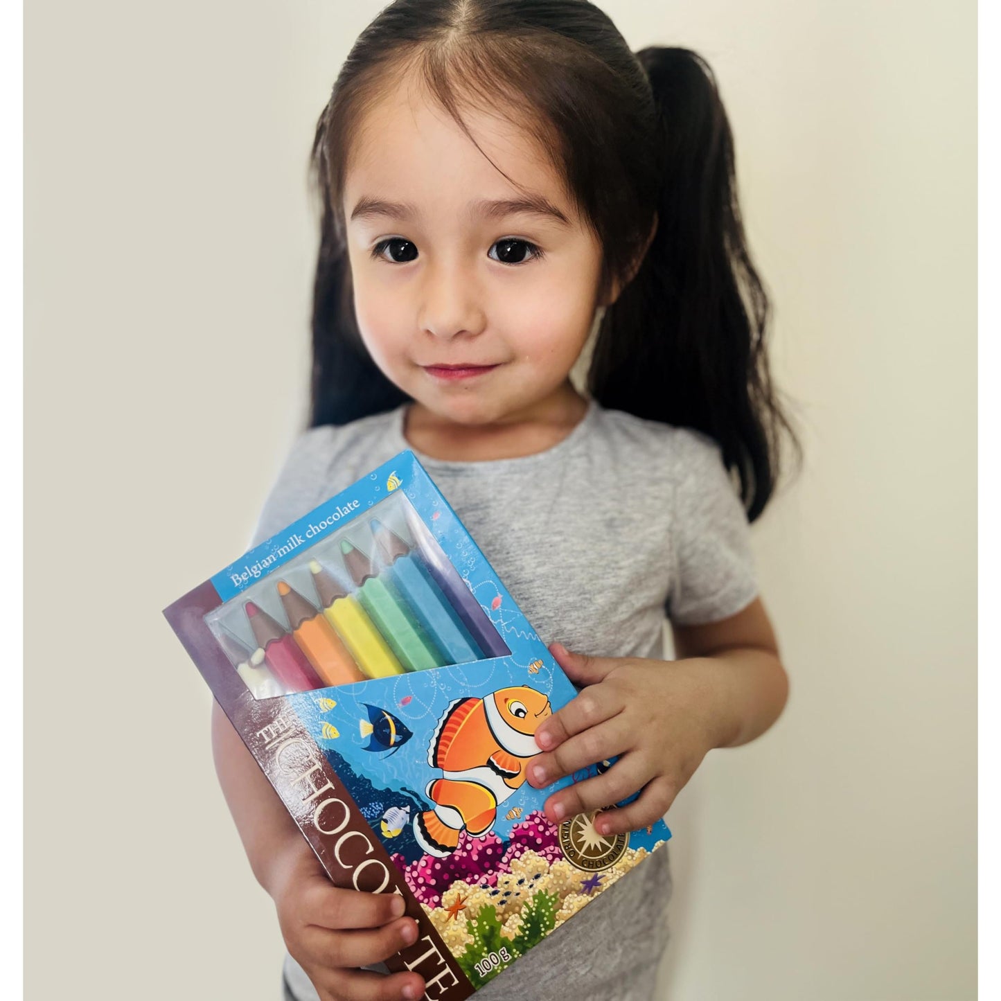 Andy Anand Chocolate Crayon Boxes - 21 Milk Chocolate Pencils Imported from Europe