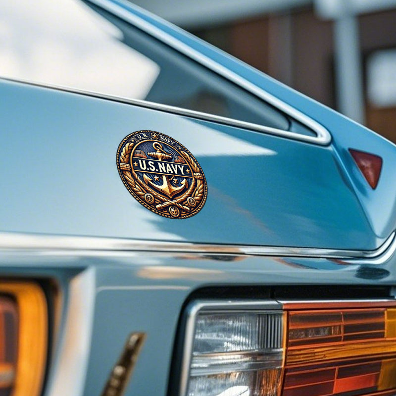 Set of 3 Vinyl Decals Featuring a U.S. Navy Theme, 3X3 Inches Round, And Durable