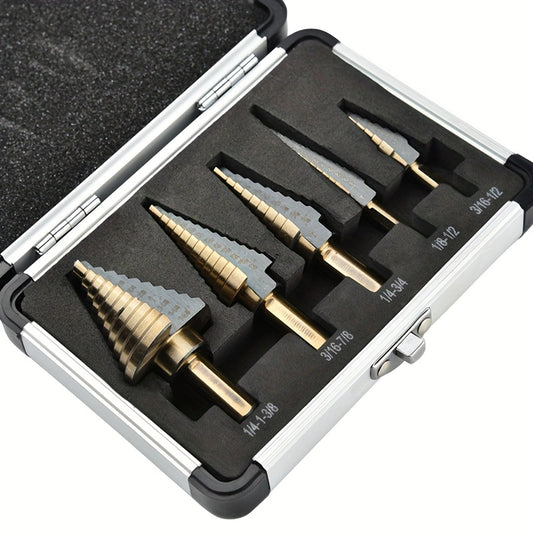 8/5pcs Precision Cobalt Bearing Steel Co Drill Bit Set - Titanium Coated, 50 Sizes Round Shank