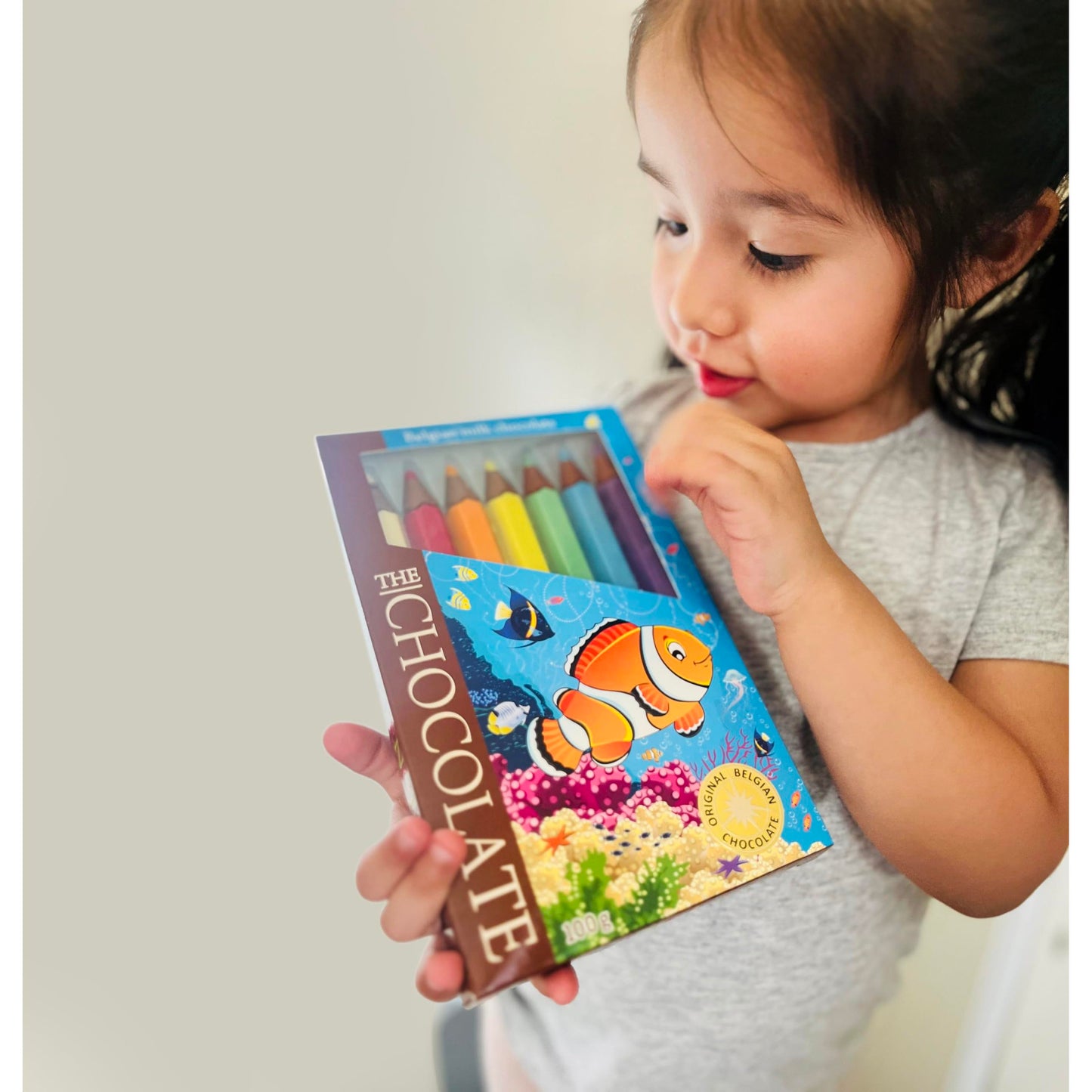 Andy Anand Chocolate Crayon Boxes - 21 Milk Chocolate Pencils Imported from Europe