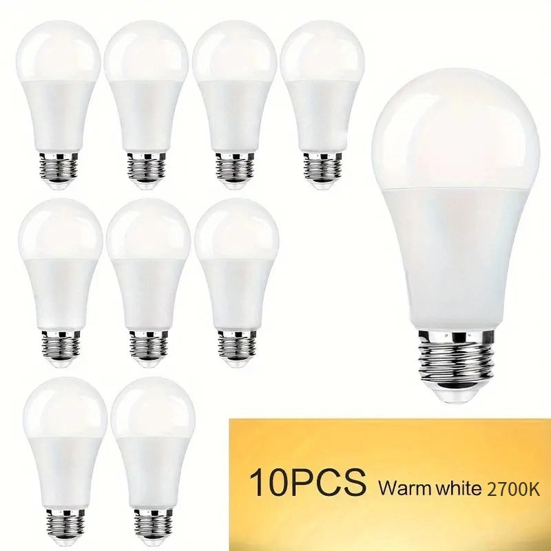 10 Pack A19 E26 LED Light Bulbs 1100 Lumens, 15,000 hrs, 100W, 85+ CRI Rendering, Non-Dimmable