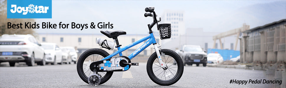 JOYSTAR 12 14 16 18 20 Inch Kids Bike with Light Up Training Wheels, Kids' Bicycle Age 3-12 Years