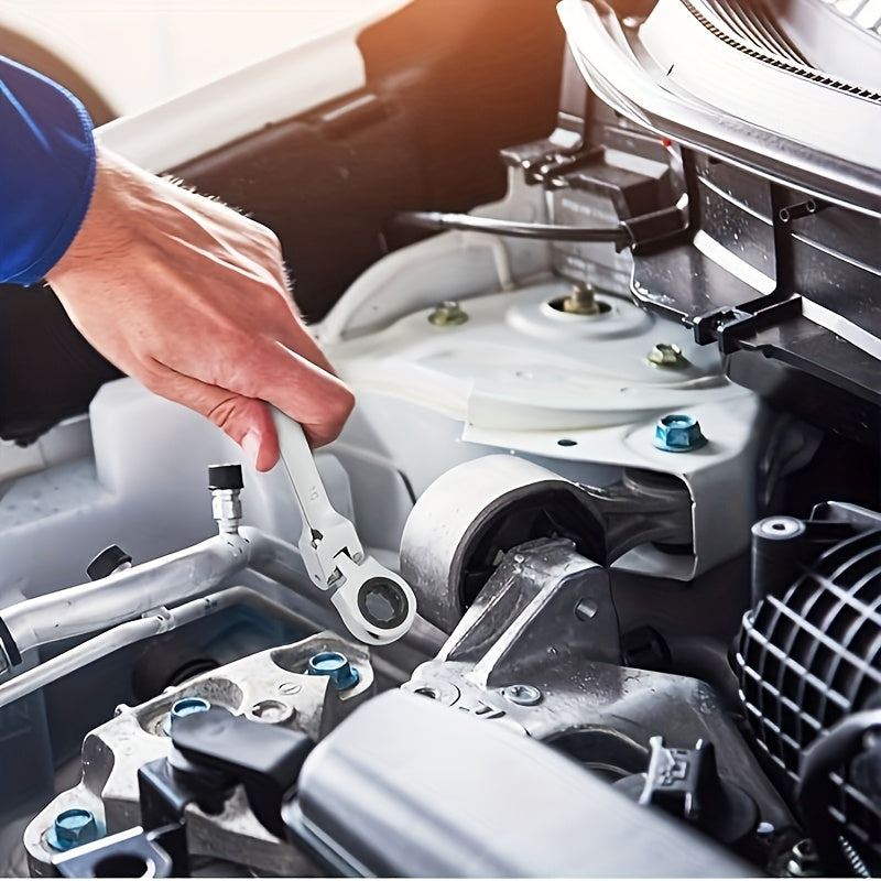 12/16pcs Double-ended Flexible Ratchet Wrench Set, Quick Wrench Set, Metric, 8-19/6-22 Mm, 72 Teeth