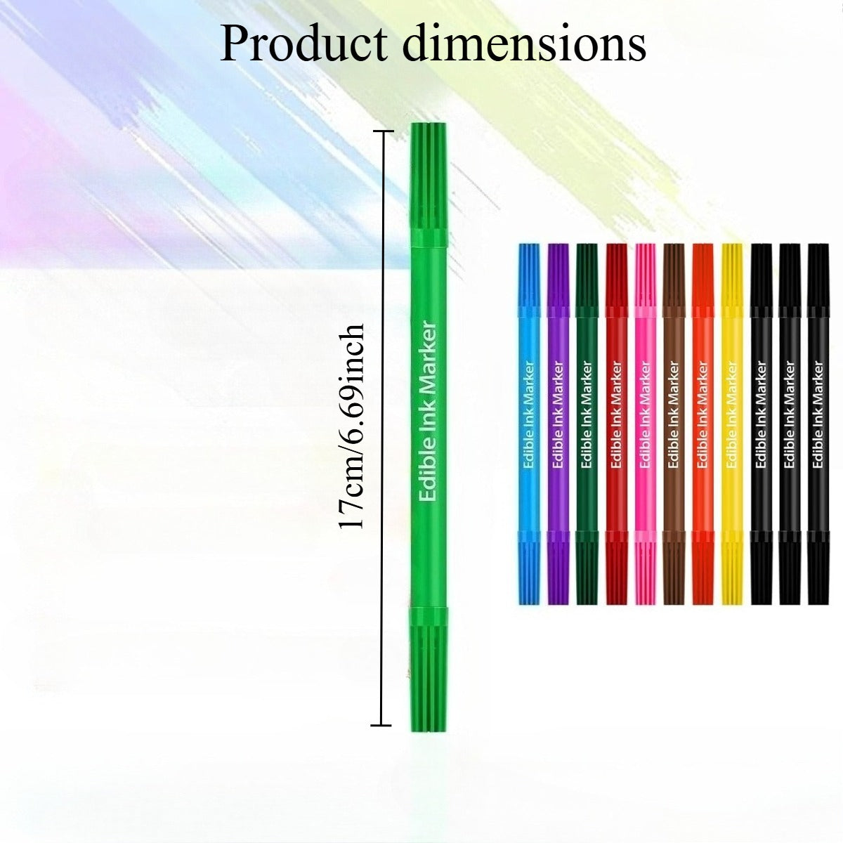 12pcs Food Grade Color Pens, Cookie Cake Coloring Markers, Double-Sided Food Grade Pens