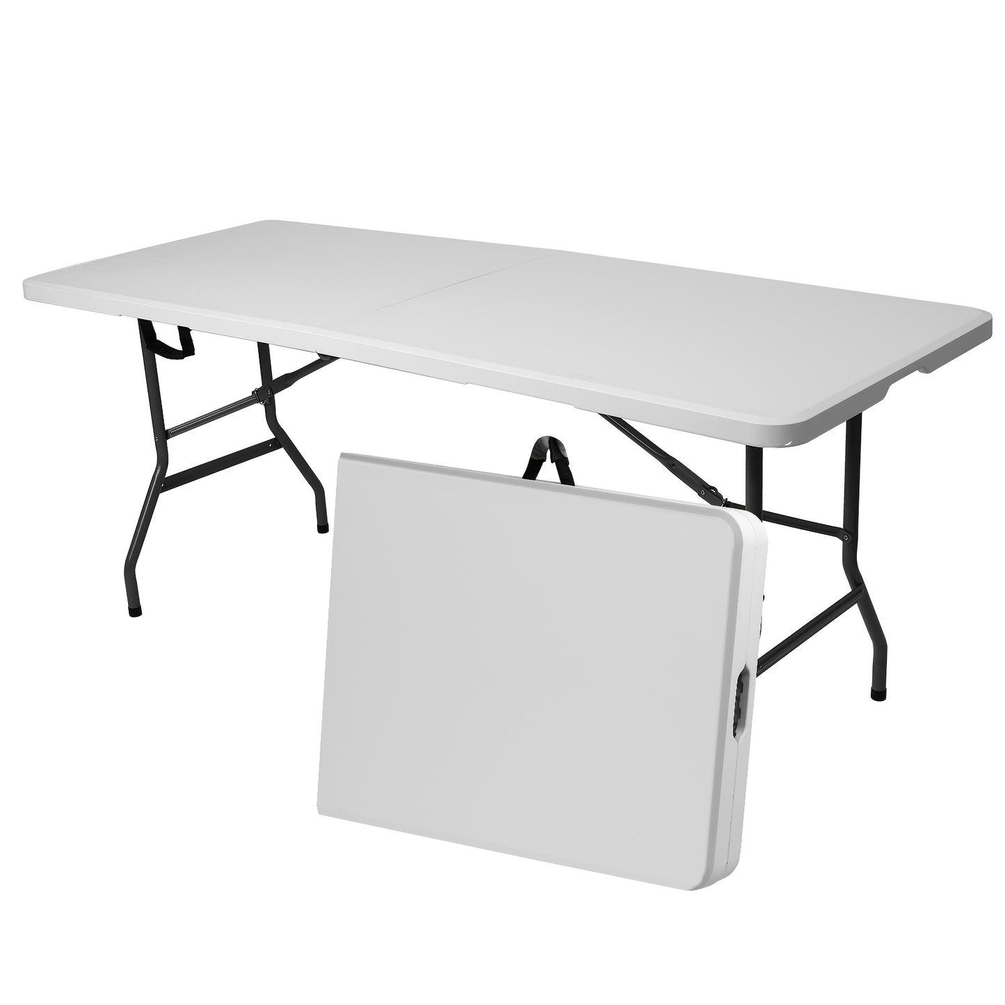 [Portable Folding Table] Portable 4ft/6ft Plastic Folding Table - White Dining Table