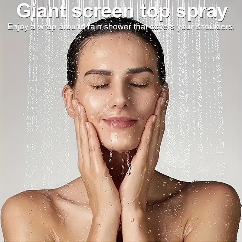 8 1/2" High Pressure Rainfall Shower Head/Handheld Shower Combo W/11" Extension Arm, 5 Settings