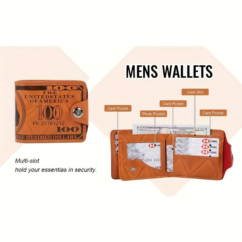 Men's Dollar Bill Wallet, Credit Card Photo Holder, Suitable for 365 Days and Holidays