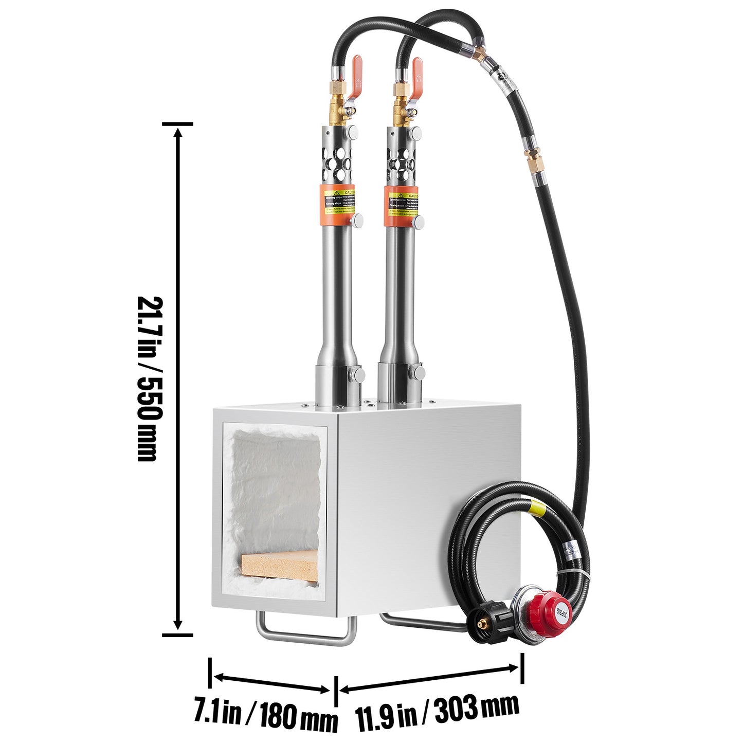 VEVOR Portable Propane Forge 1 Burner/2 Burner/3 Burner Farrier Forge 2600℉ Knife Metal Square
