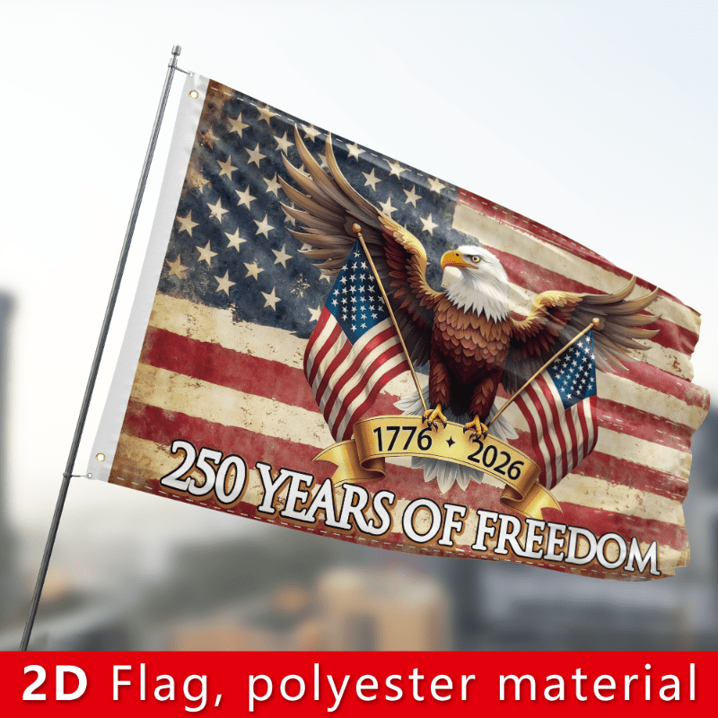 American 250th Anniversary Decorative Background Banner, 150cm/90cm, 59.05in/35.43in, Polyester Flag