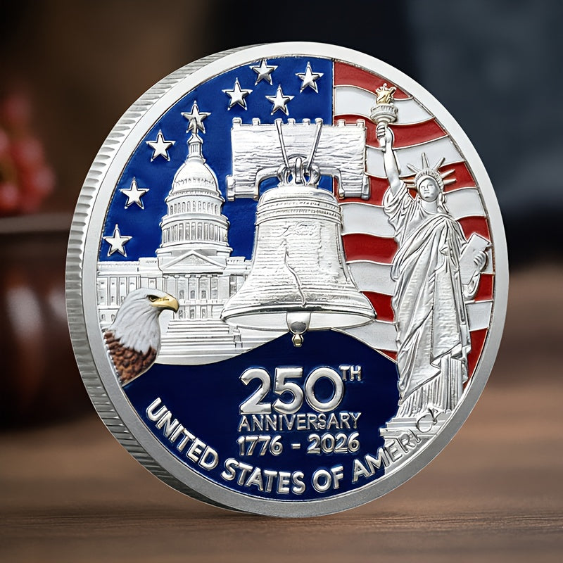 12pcs 2026 U.S. Independence 250th Anniversary Coin Set - 1776-2026 Replica Coins,W/Plastic Case