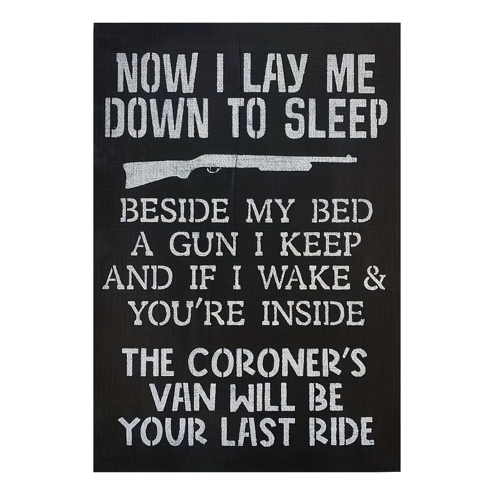 1pc, Now I Lay Me Down to Sleep Funny Garden Flags, 12 x 18 Inch Double Sided Farmhouse