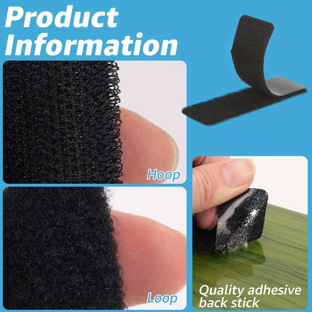 100pcs of Strong Self-Adhesive - 2.76 Inches Black Non-Slip Straps - Removable Without Damage