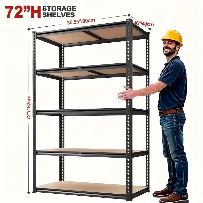 72 Inch Heavy-duty Metal Storage Rack, With A Load-bearing Capacity Of 2000 Pounds Per Layer