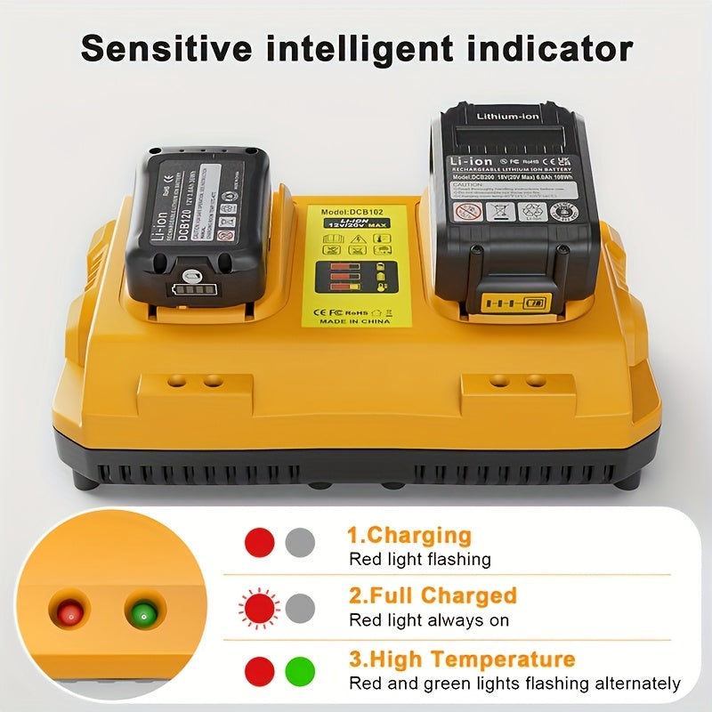 1pc DCB102 Replacement for Dewalt Battery Charger Station / 1pc for Dewalt 12V/20V Battery Charger