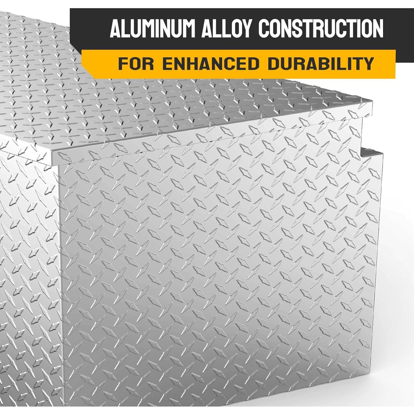 Aluminum truck toolbox with T-shaped handle lock and key, made of aluminum