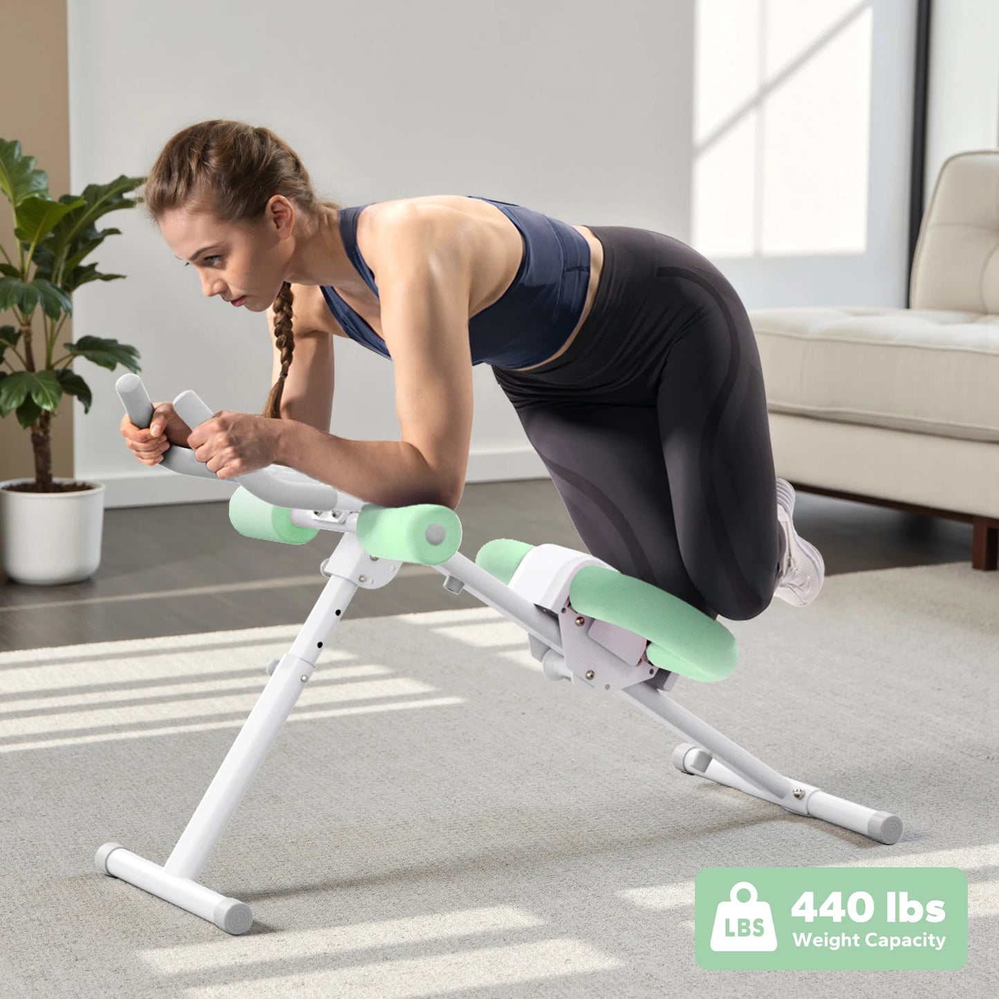 MERACH Ab Machine Adjustable Trainer Workout Foldable Knee Protection Abdominal Exercise Ab