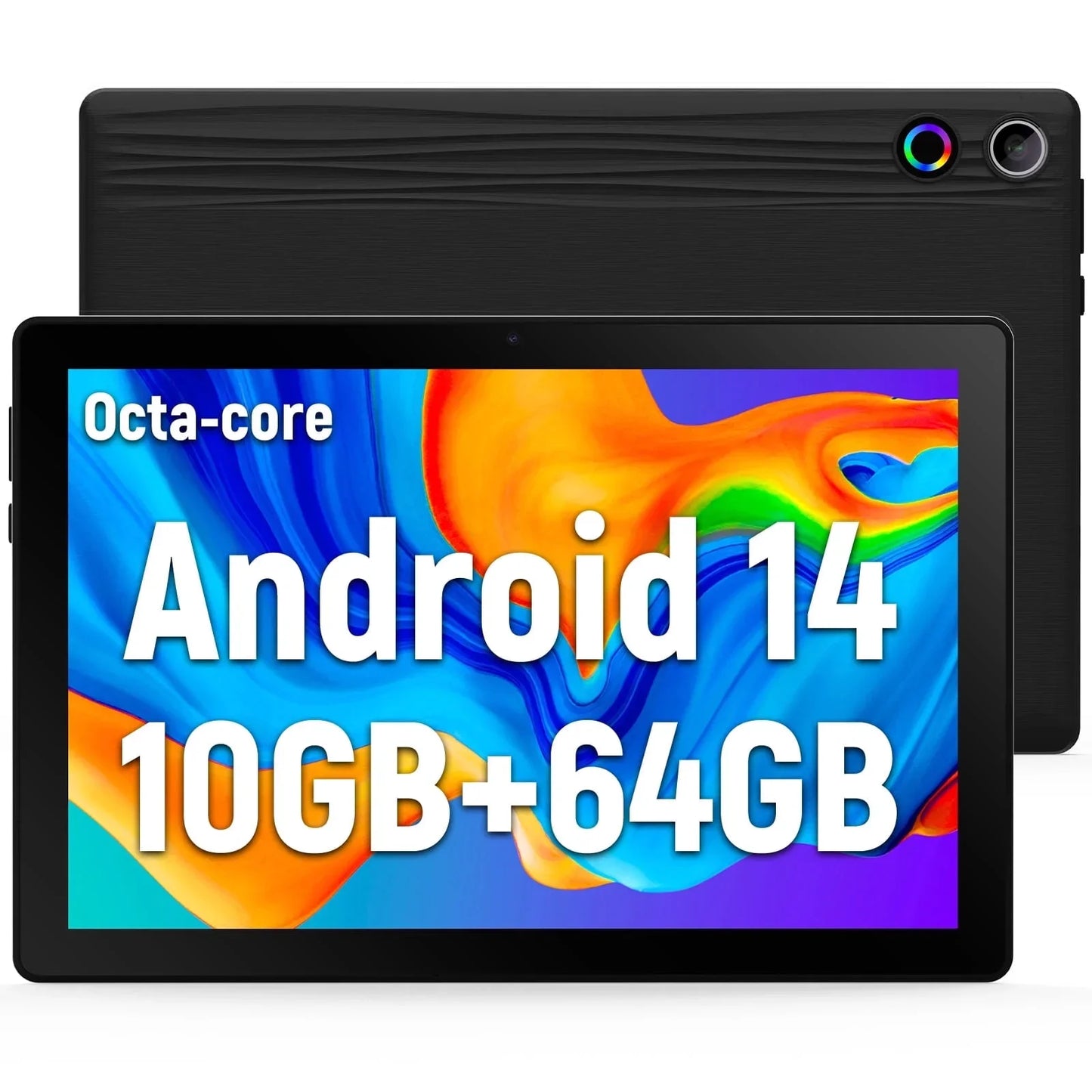 BESTSKI 10.1" Android 14 Tablet, Octa-core 10GB RAM 64GB ROM(Expand to 1TB), 5MP+8MP Dual Cameras