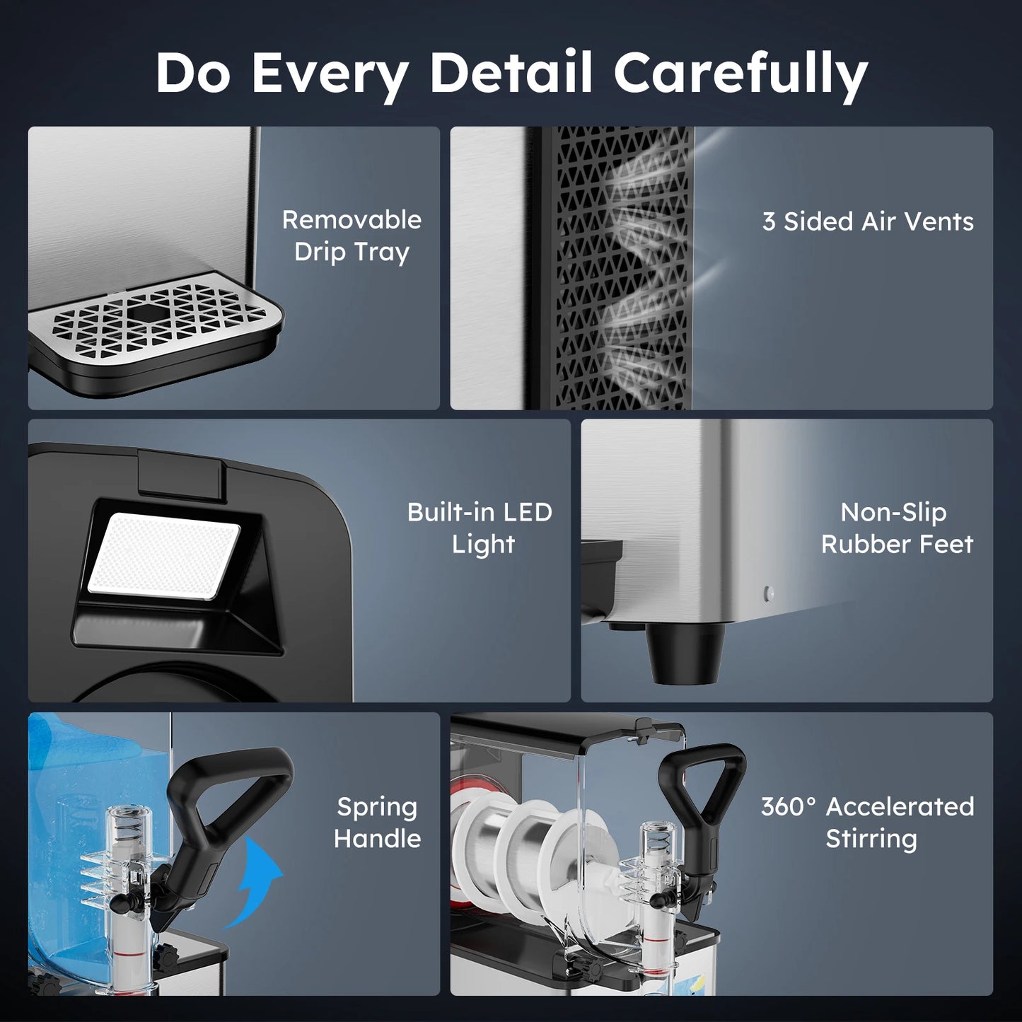 3L x 1 Jar Commercial Slush Machine Frozen Drink Dispenser Juice Smoothie Granita Vending Machine