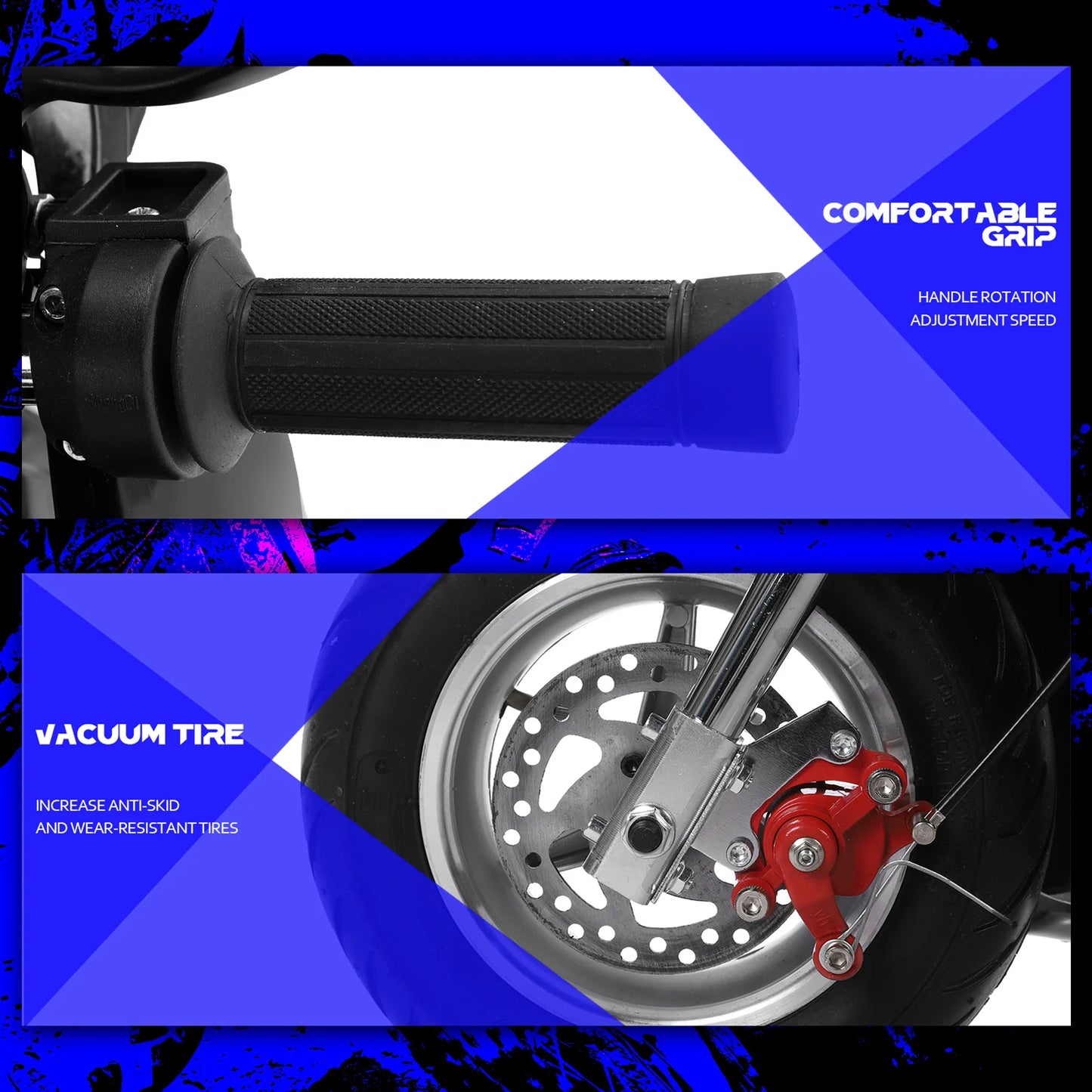 49CC 2-Stroke Mini Motorcycle, Kids Gas Motorcycle, Pocket Gas Powered Motorcycle /Dual Headlights