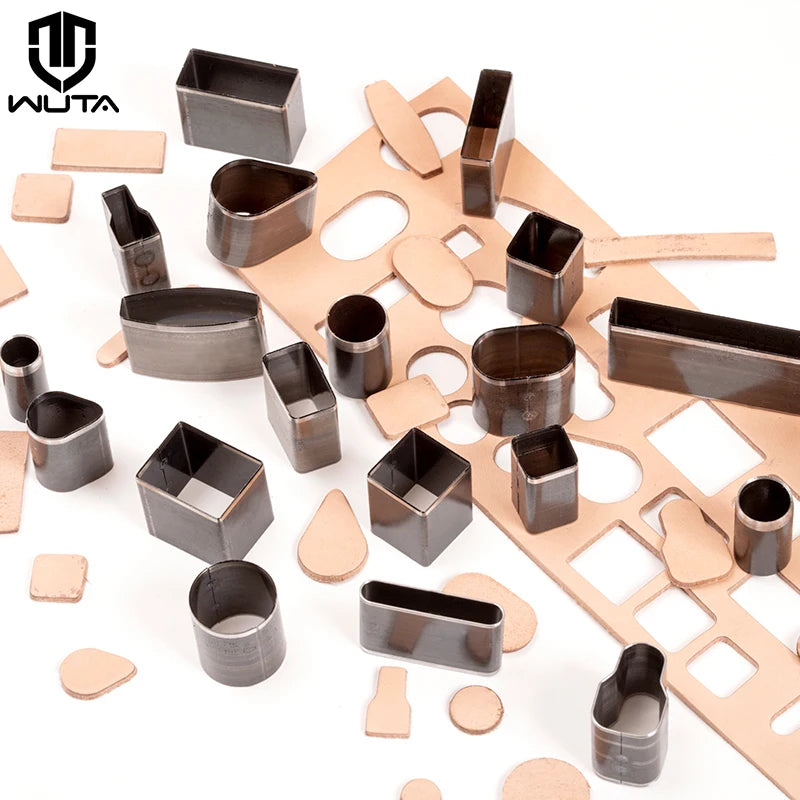 WUTA Sharp Hollow Punch Cutter Tool, Leather Punching Die Cutting Mold, Manual Craft 26/39/52/55 Kit