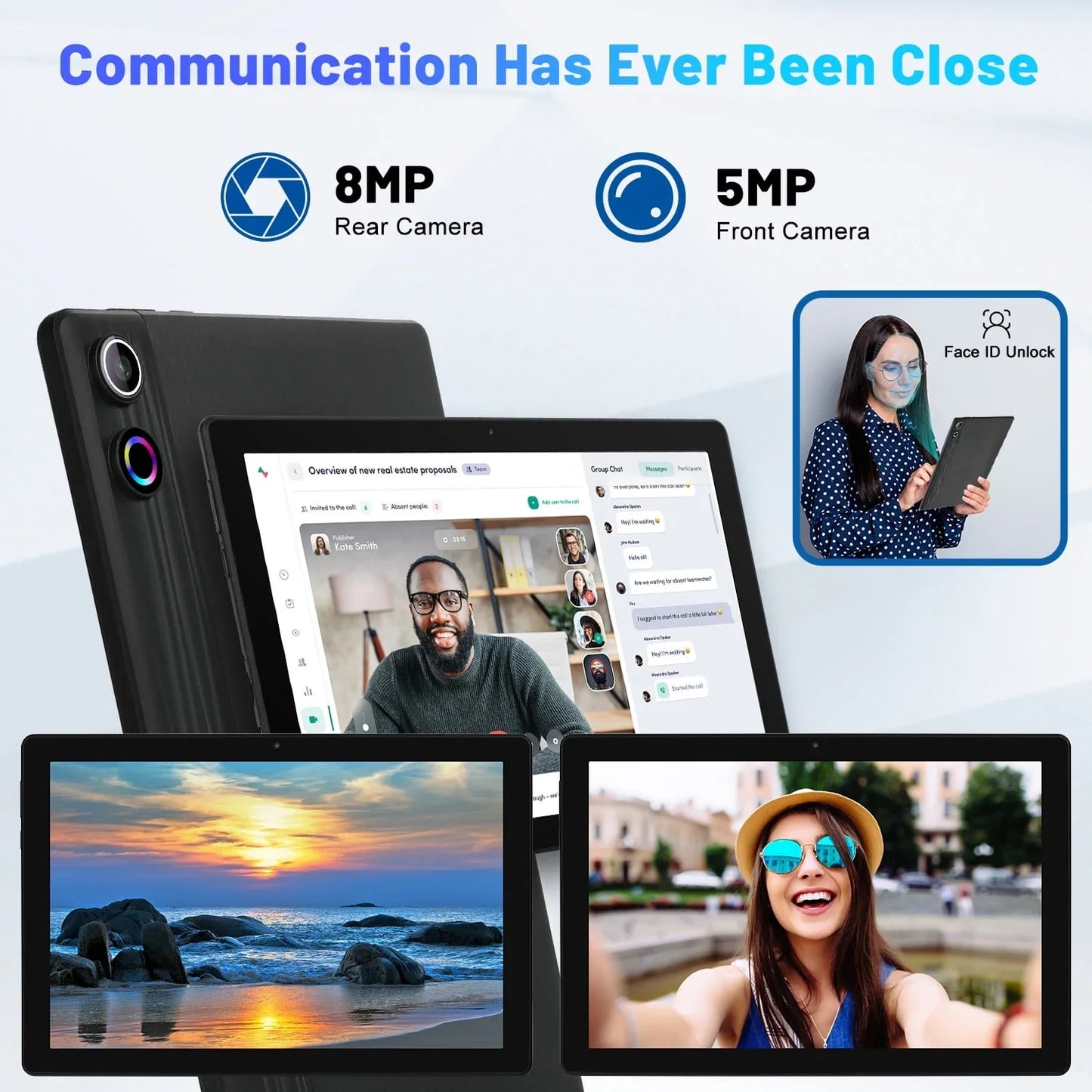 BESTSKI 10.1" Android 14 Tablet, Octa-core 10GB RAM 64GB ROM(Expand to 1TB), 5MP+8MP Dual Cameras