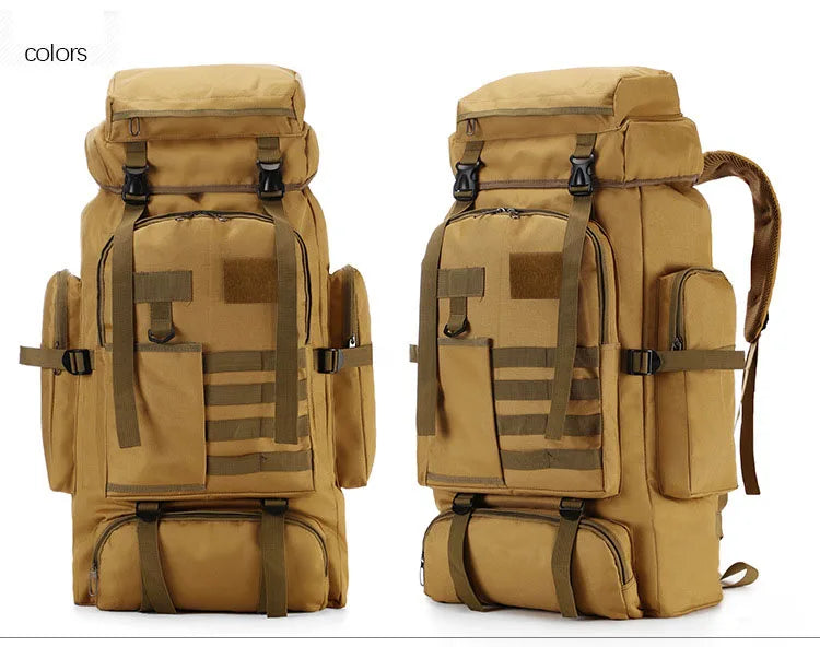 Molle Backpack 80L Tactical Backpack 600D Oxford Cloth Waterproof Bag Outdoor Military Rucksacks