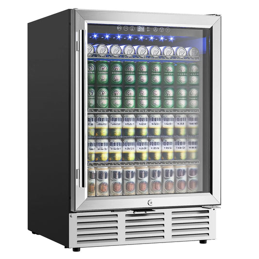 Beverage Refrigerator 24Inch 180 Can Built-in Beverage Cooler Under Counter Beer Fridge