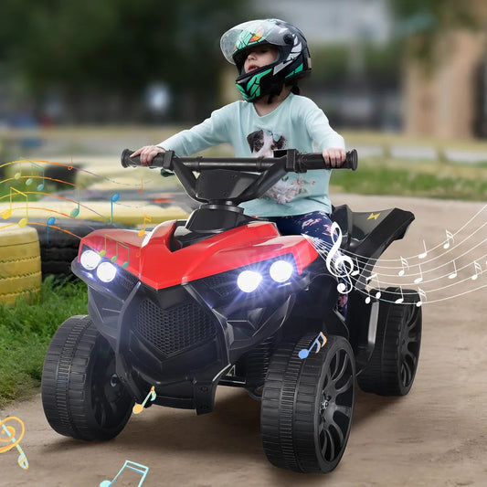 Kids Electric Car, 6V Toddler ATV  Ride-On Toy, 4-Wheel Battery Powered Motorbike/1-6 Years Old