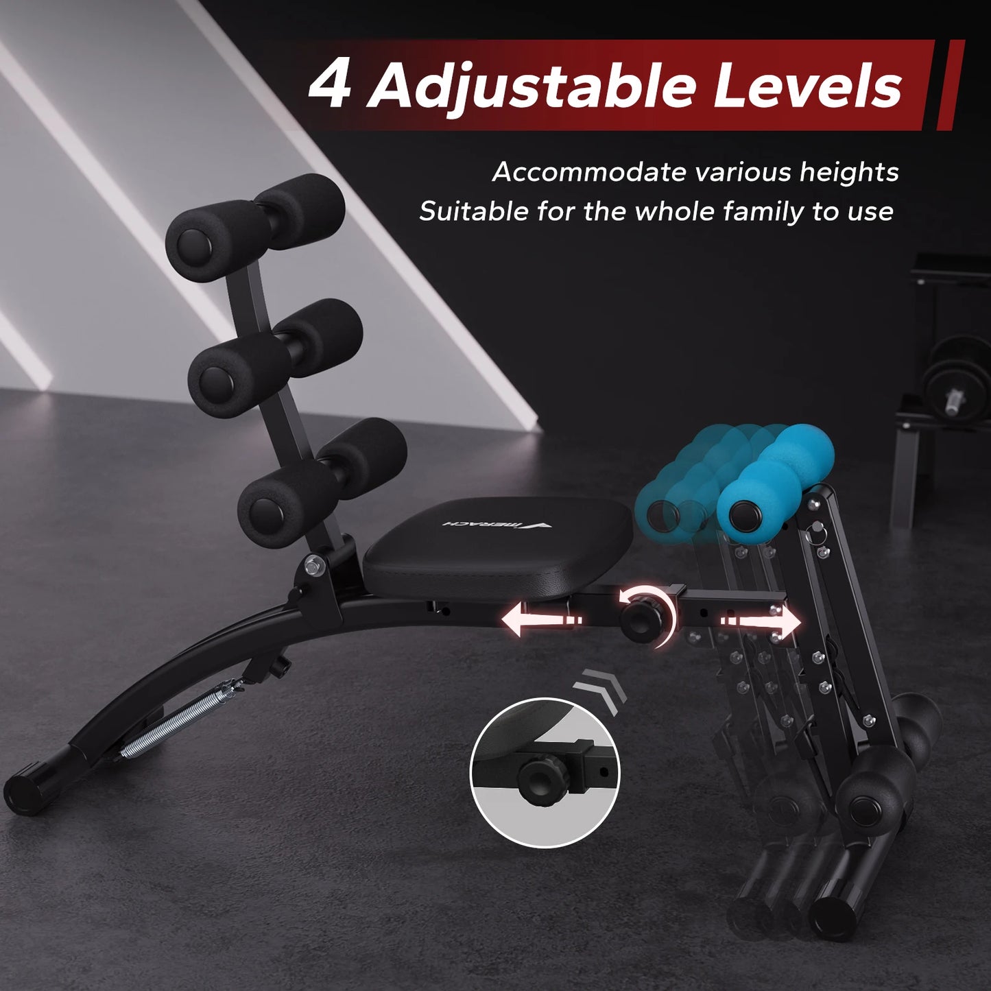 MERACH Ab Machine Multi-Functional Adjustable Ab Trainer Workout Bench for Home Gym Sit Up Machine