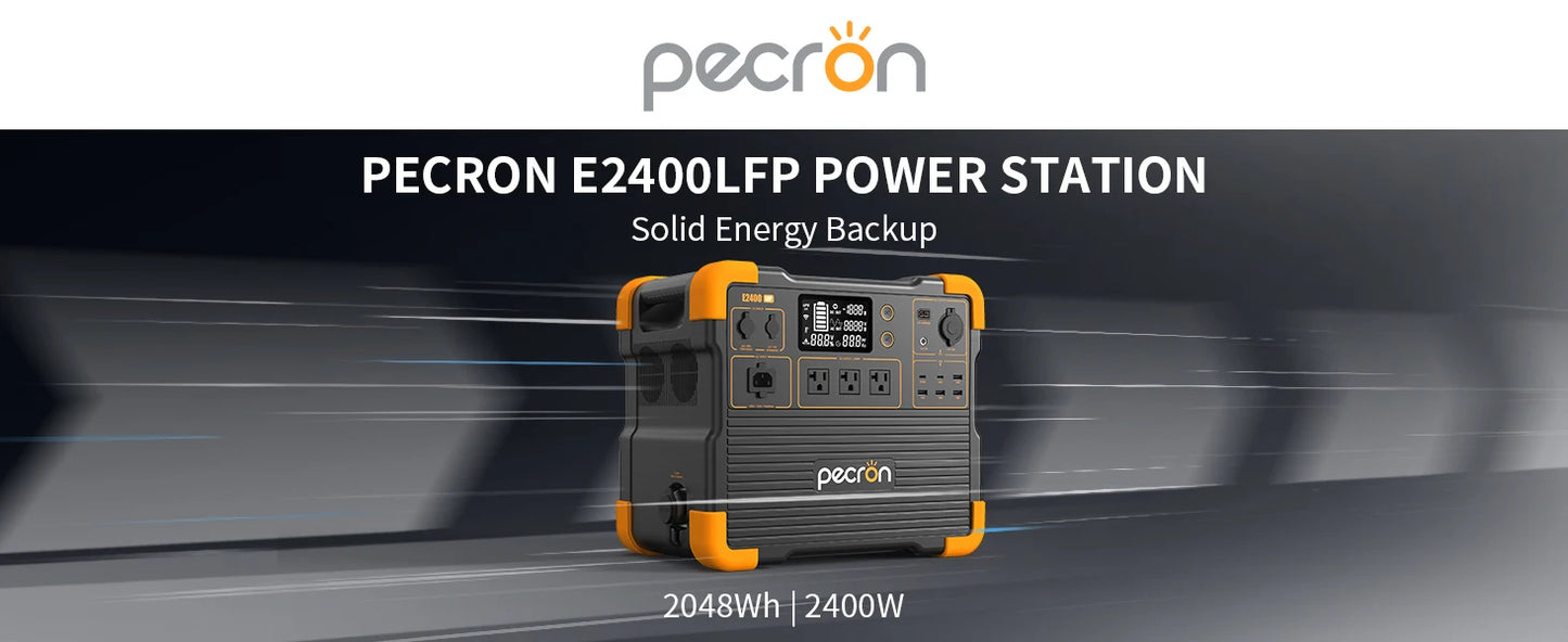 pecron E2400LFP Portable Power Station 2048Wh LiFePO4 Battery Backup 2400W Solar Generator