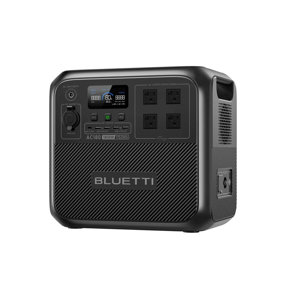 【Brand New Warranty 5 Years】BLUETTI AC180 Solar Portable Power Station 1800W 1152Wh Solar Generator