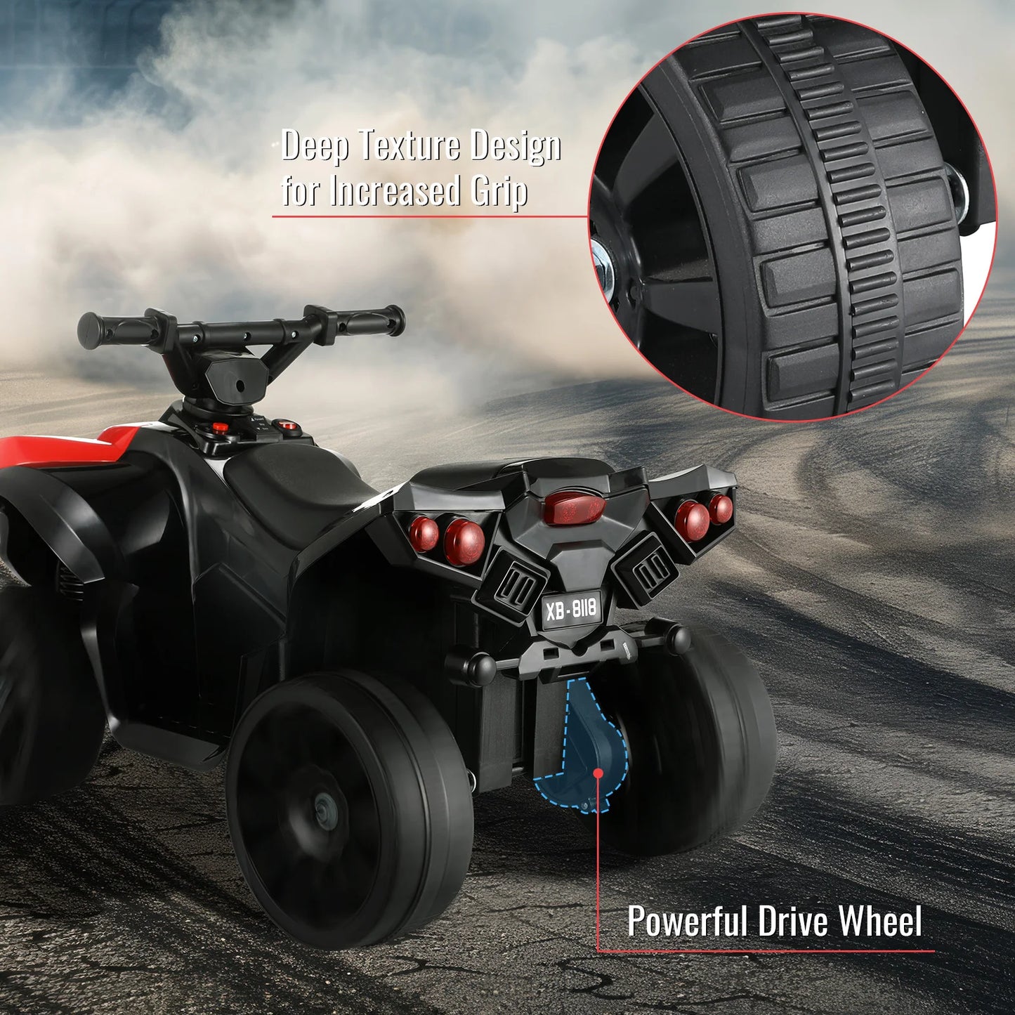 Kids Electric Car, 6V Toddler ATV  Ride-On Toy, 4-Wheel Battery Powered Motorbike/1-6 Years Old