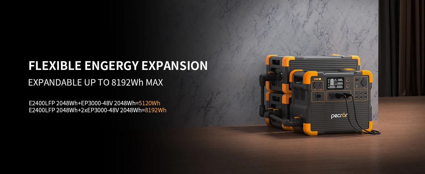 pecron E2400LFP Portable Power Station 2048Wh LiFePO4 Battery Backup 2400W Solar Generator